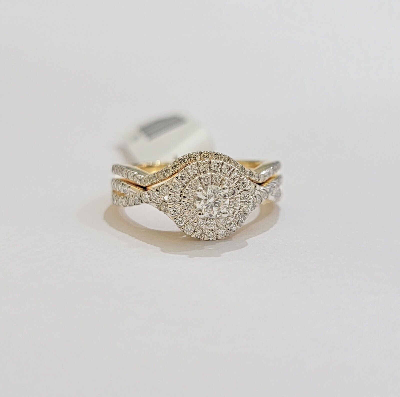Real Diamond Ring band Set 14k Yellow Gold 0.75 Ct Natural Diamond Ladies - Reva Jeweler