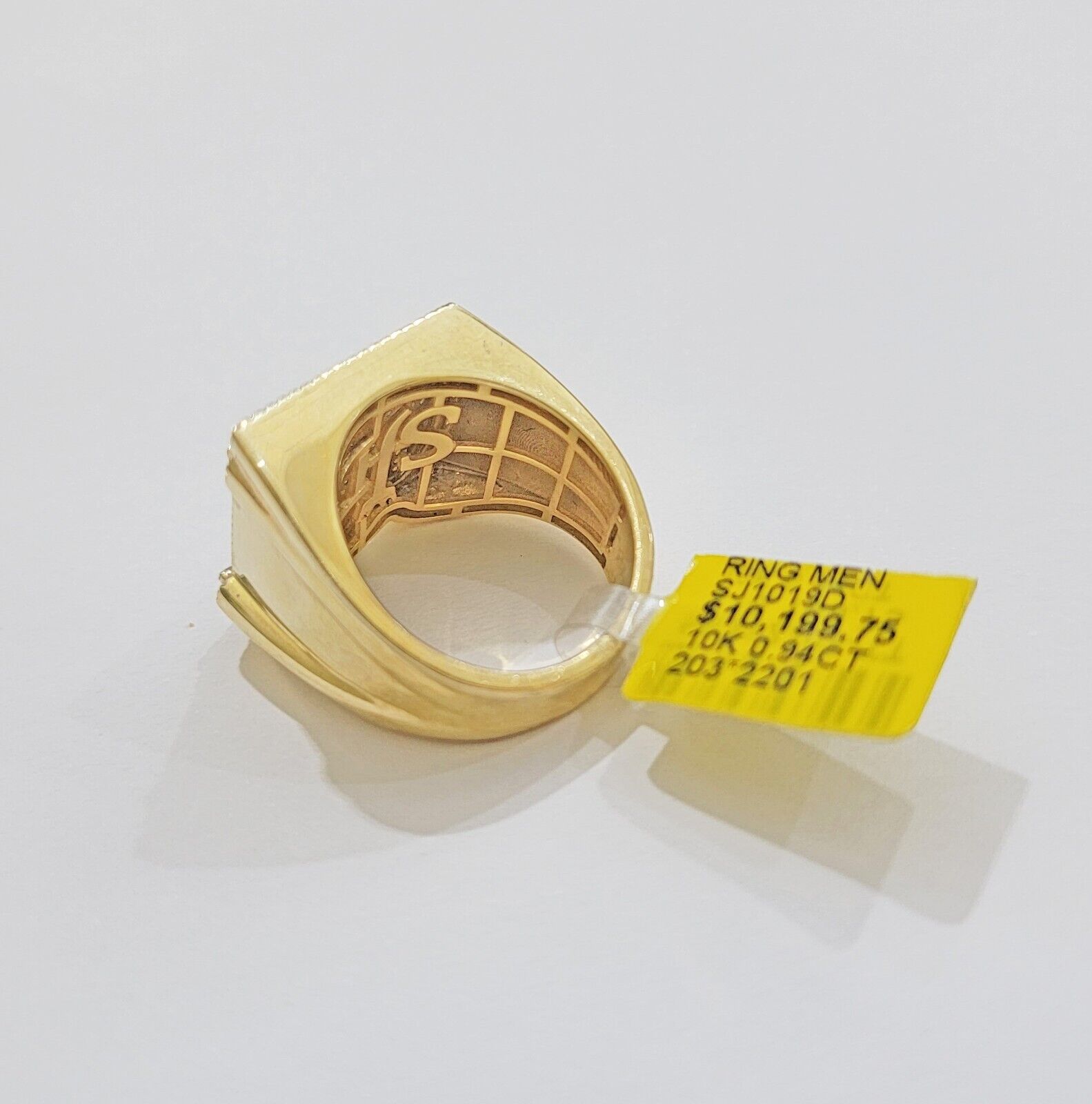 Real Diamonds 10k Yellow Gold Mens Ring Number 100 Style , New , Size 10 , SALE - Reva Jeweler