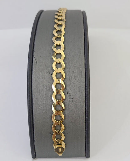 Real Gold Bracelet 10k Gold 8mm Link 8 Inch Men Women Cuban Curb Link - Reva Jeweler