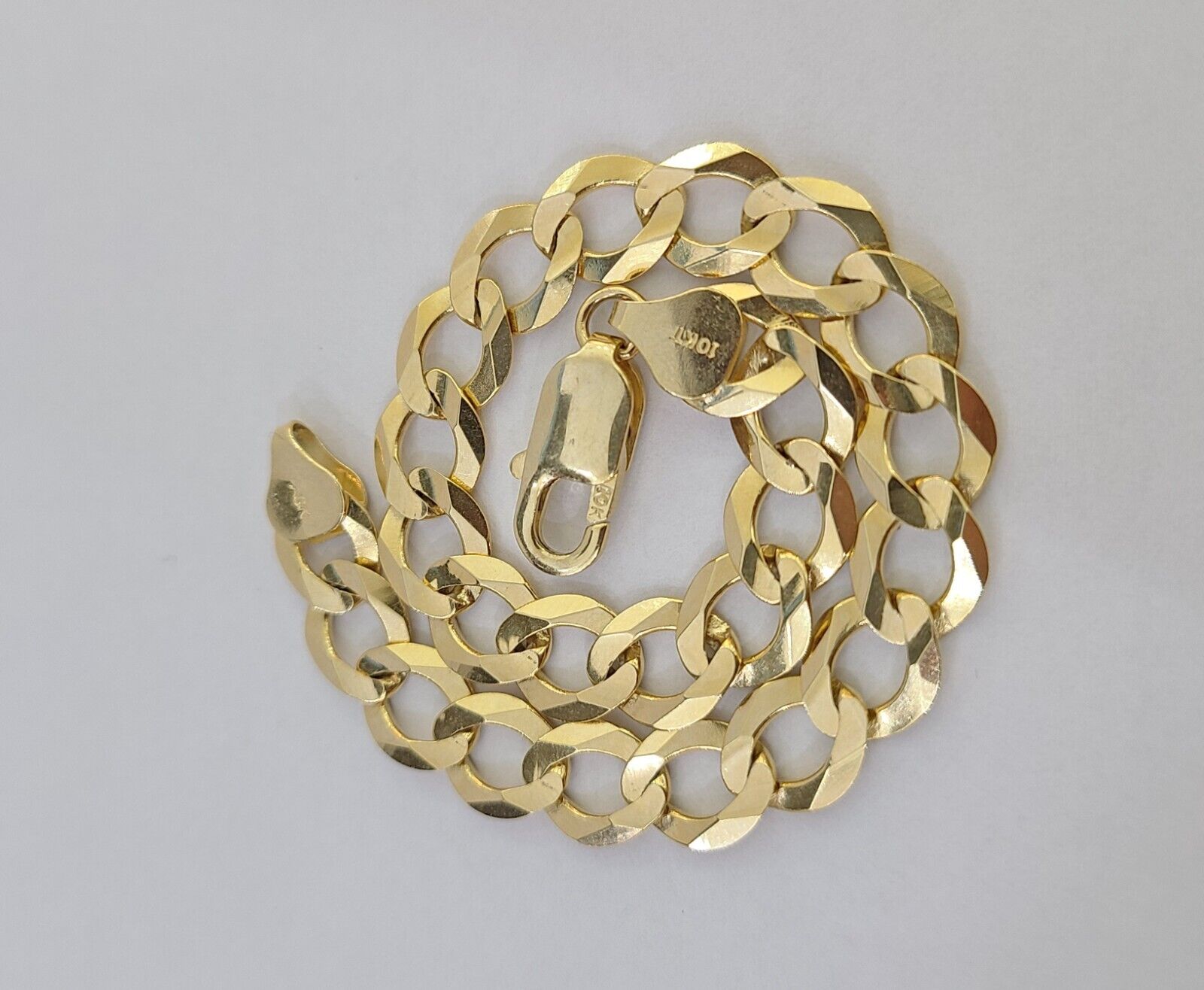 Real Gold Bracelet 10k Gold 8mm Link 8 Inch Men Women Cuban Curb Link - Reva Jeweler