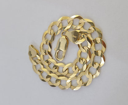 Real Gold Bracelet 10k Gold 8mm Link 8 Inch Men Women Cuban Curb Link - Reva Jeweler