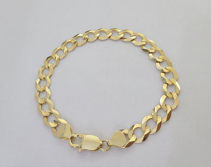 Real Gold Bracelet 10k Gold 8mm Link 8 Inch Men Women Cuban Curb Link - Reva Jeweler