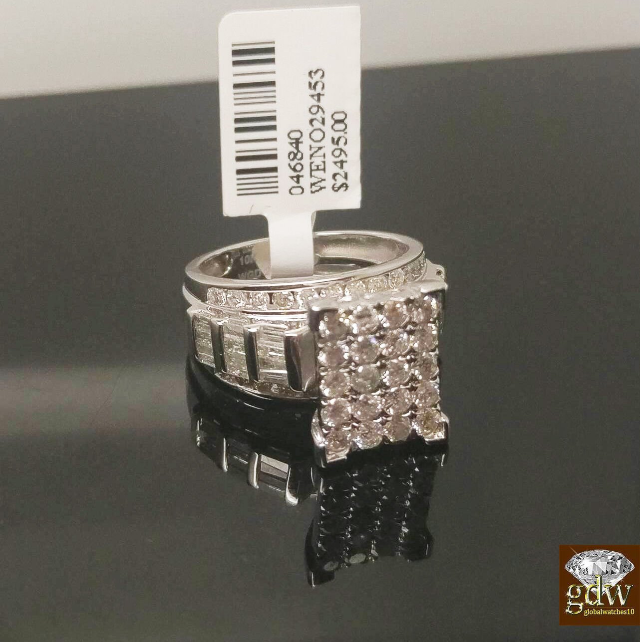 REAL Gold Diamond Ladies Ring 2Ct Diamond 10k White Gold Engagement Wedding Band - Reva Jeweler