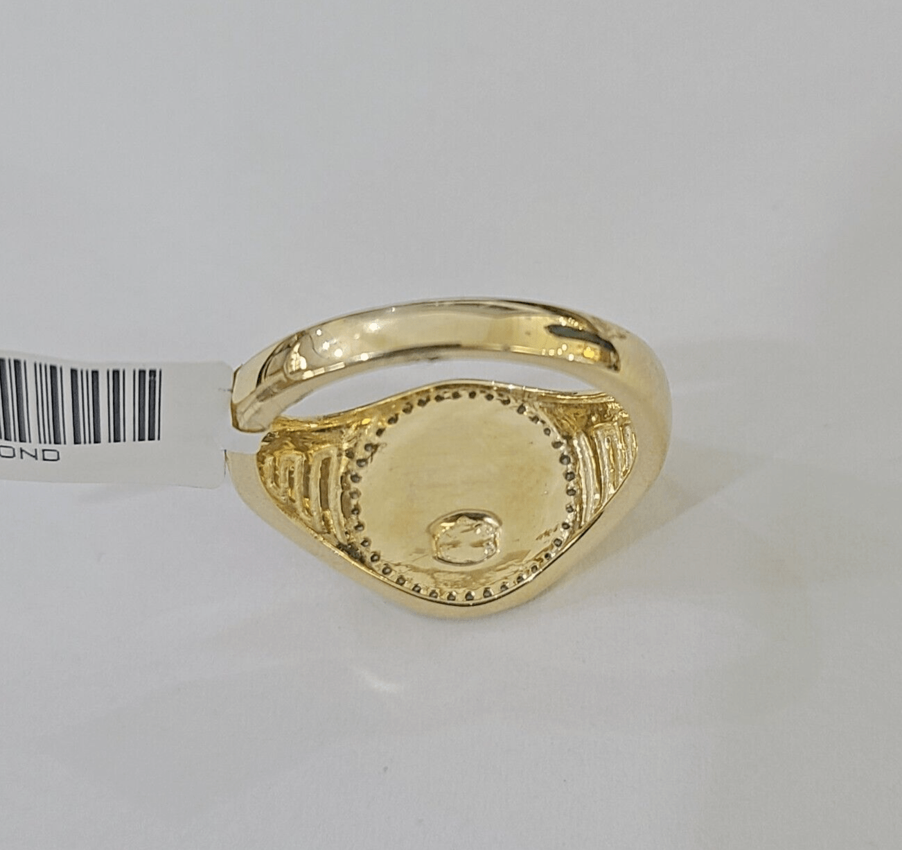 Real Gold Diamond Mens Ring Solid 10k Yellow Gold & Natural Diamond Casual Ring - Reva Jeweler