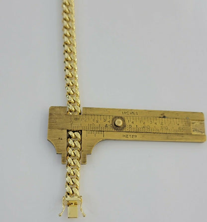 Real Gold Ladies Bracelet Miami Cuban Link 7" 8mm REAL 10kt Yellow Gold Women 10k - Reva Jeweler
