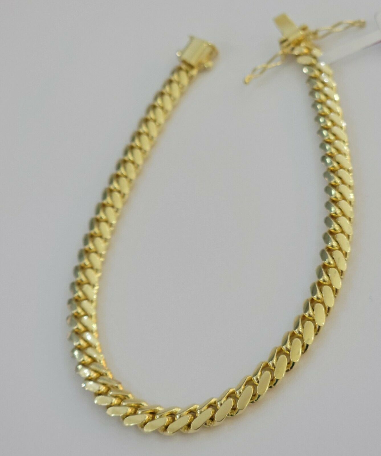 Real Gold maimi cuban Link Ladies bracelet 7Inch 6mm Real 10kt yellow Gold Women - Reva Jeweler