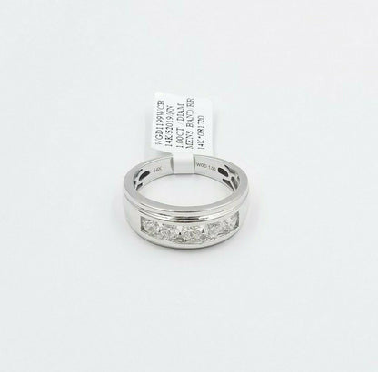 REAL solid 14k Gold Diamond Mens Band Engagement Wedding 1 CT Ring White Yellow - Reva Jeweler