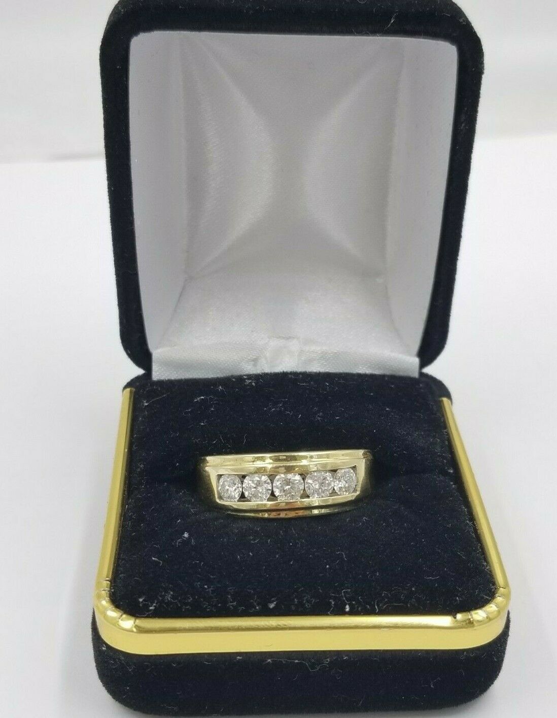 REAL solid 14k Gold Diamond Mens Band Engagement Wedding 1 CT Ring White Yellow - Reva Jeweler