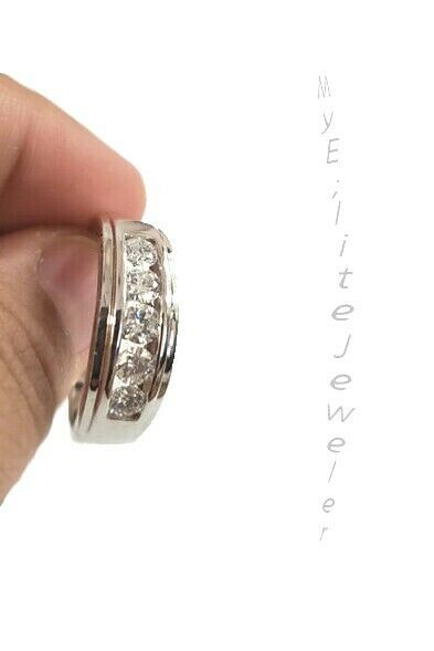 REAL solid 14k Gold Diamond Mens Band Engagement Wedding 1 CT Ring White Yellow - Reva Jeweler