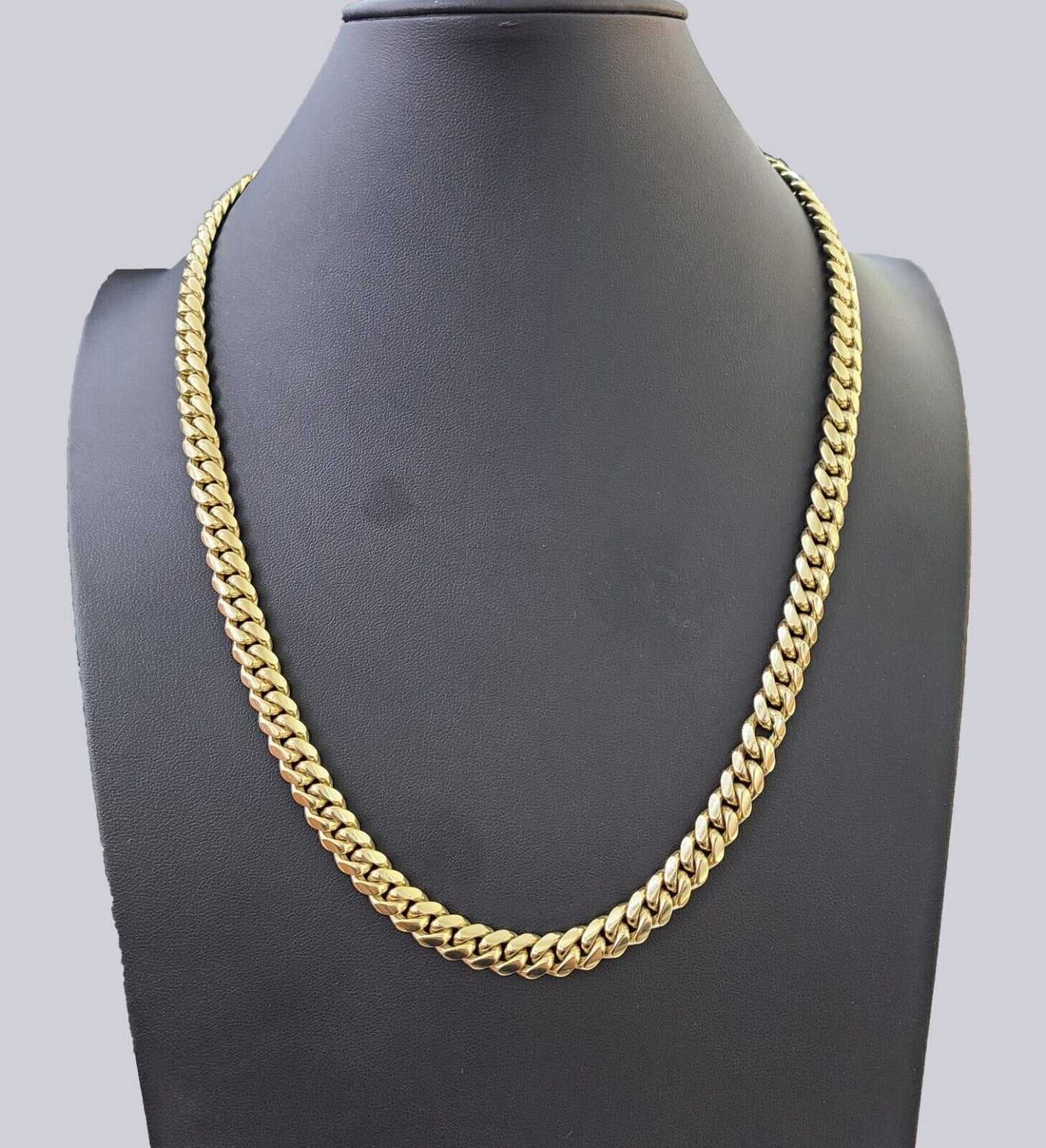 Real SOLID 14k Yellow Gold 9mm Miami Cuban Link Chain Necklace 20" 22" 24" 26" - Reva Jeweler