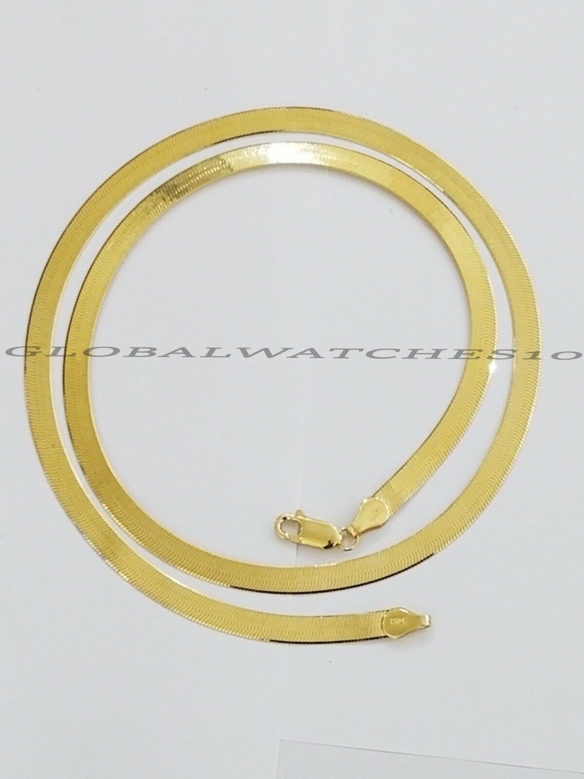 Solid 10K Gold 5mm - 15mm Herringbone Necklace Bracelet 16 - 24" Chain Yellow Gold - Reva Jeweler