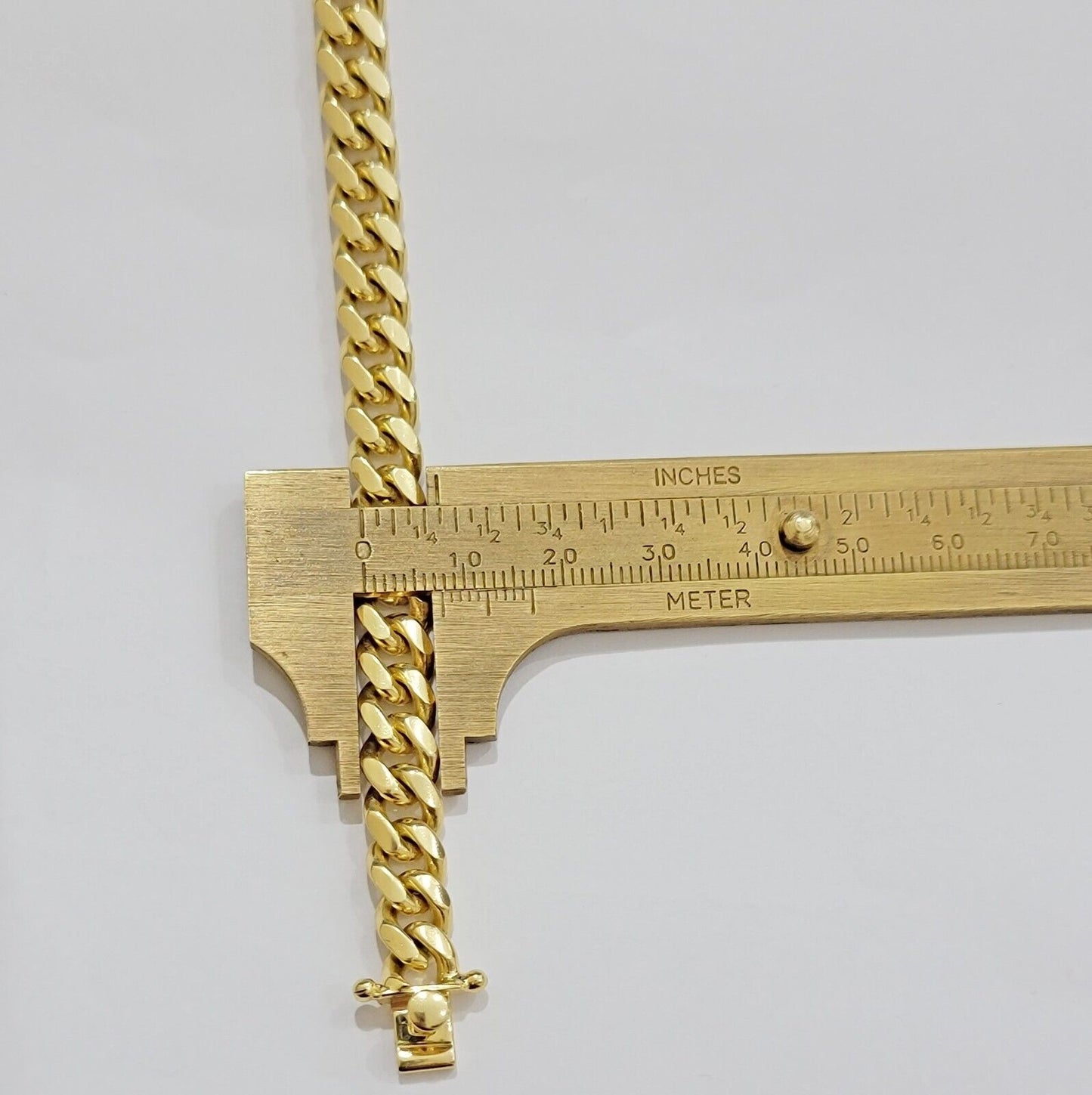 Solid 10k Gold Bracelet Cuban Link 8mm 7.5" Miami Cuben REAL 10k Yellow Gold Men - Reva Jeweler