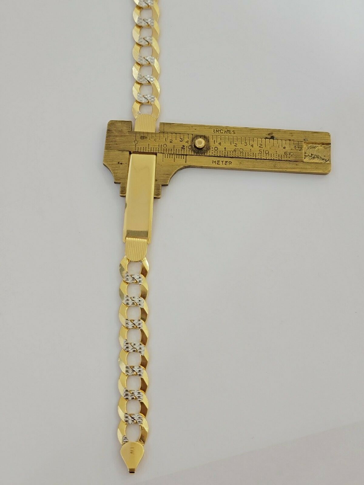 Solid 10k Gold Bracelet Id Cuban link 11mm 9" 10kt Yellow Gold Strong Link, REAL - Reva Jeweler