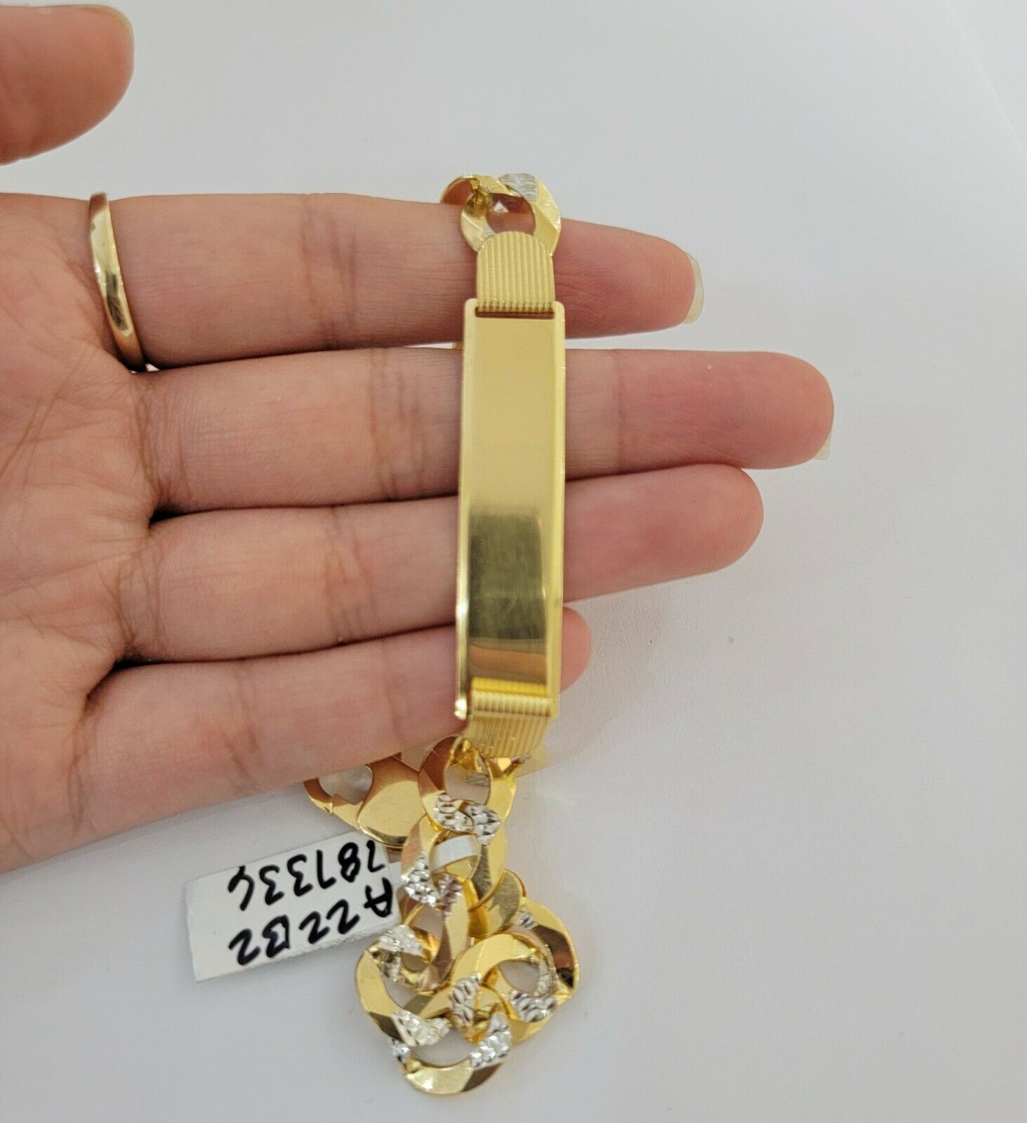 Solid 10k Gold Bracelet Id Cuban link 11mm 9" 10kt Yellow Gold Strong Link, REAL - Reva Jeweler