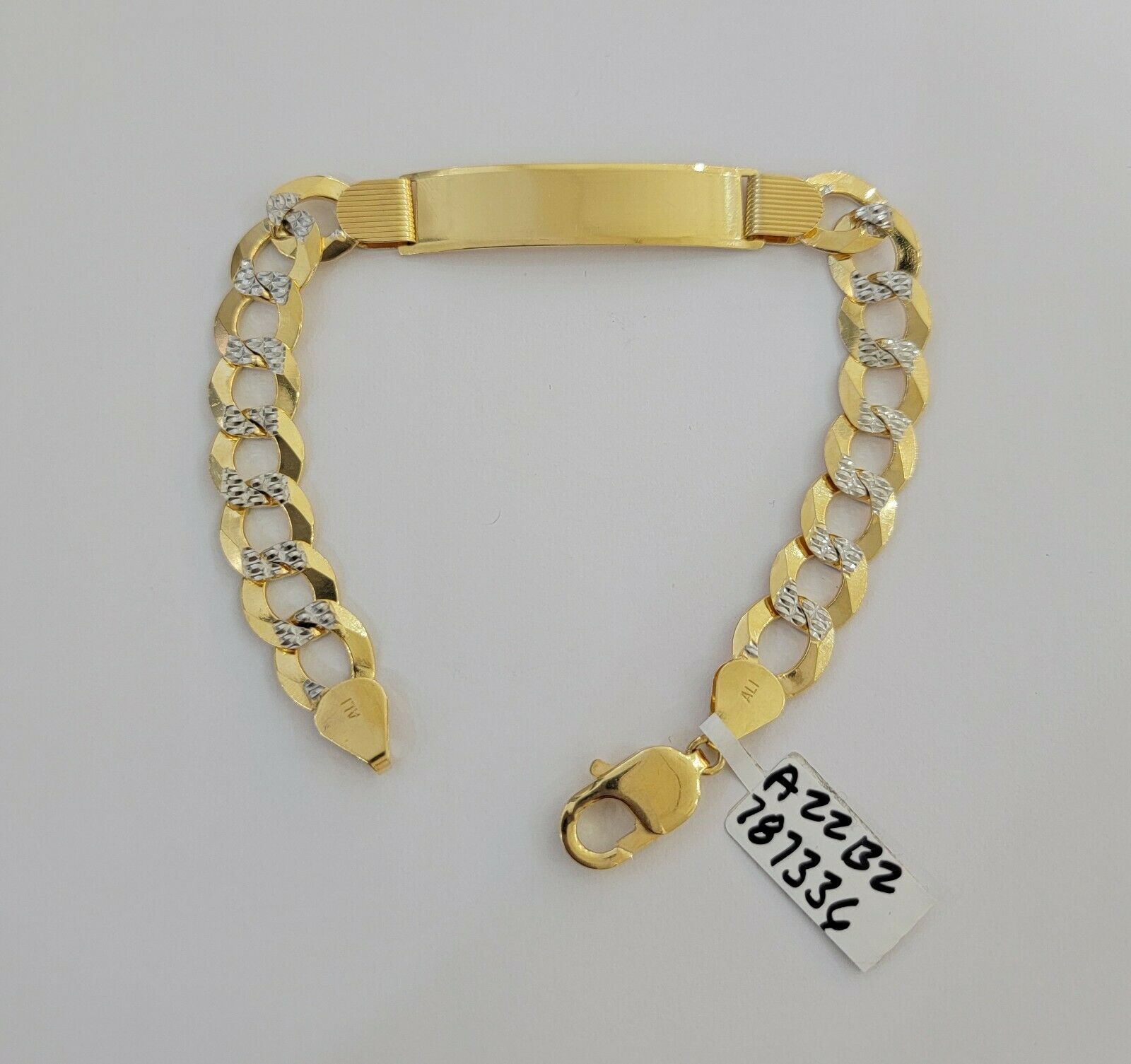 Solid 10k Gold Bracelet Id Cuban link 11mm 9" 10kt Yellow Gold Strong Link, REAL - Reva Jeweler