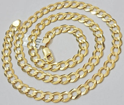Solid 10k Gold Chain 9mm Mens Necklace Cuban Curb Link 26 inch REAL 10KT STRONG - Reva Jeweler