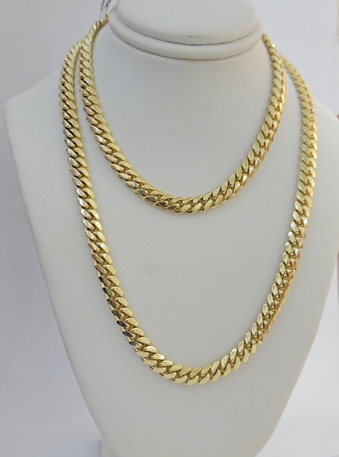 Solid 10k Gold Chain Miami Cuban Link Necklace 5 - 9mm 18 - 30" 10kt Men, Women REAL - Reva Jeweler