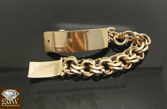 Solid 10k Gold Chino ID Bracelet Size 7.5" Inch Box - Reva Jeweler