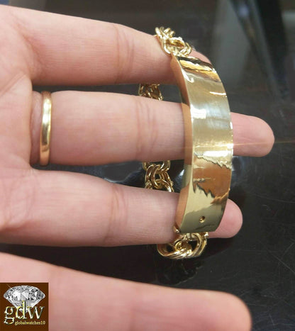 Solid 10k Gold Chino ID Bracelet Size 7.5" Inch Box - Reva Jeweler