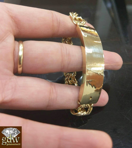 Solid 10k Gold Chino ID Bracelet Size 7.5" Inch Box - Reva Jeweler