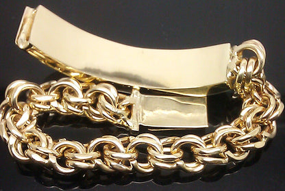 Solid 10k Gold Chino ID Bracelet Size 7.5" Inch Box - Reva Jeweler
