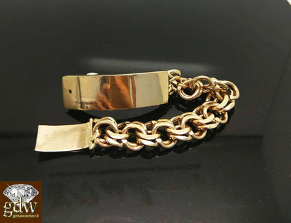 Solid 10k Gold Chino ID Bracelet Size 7.5" Inch Box - Reva Jeweler