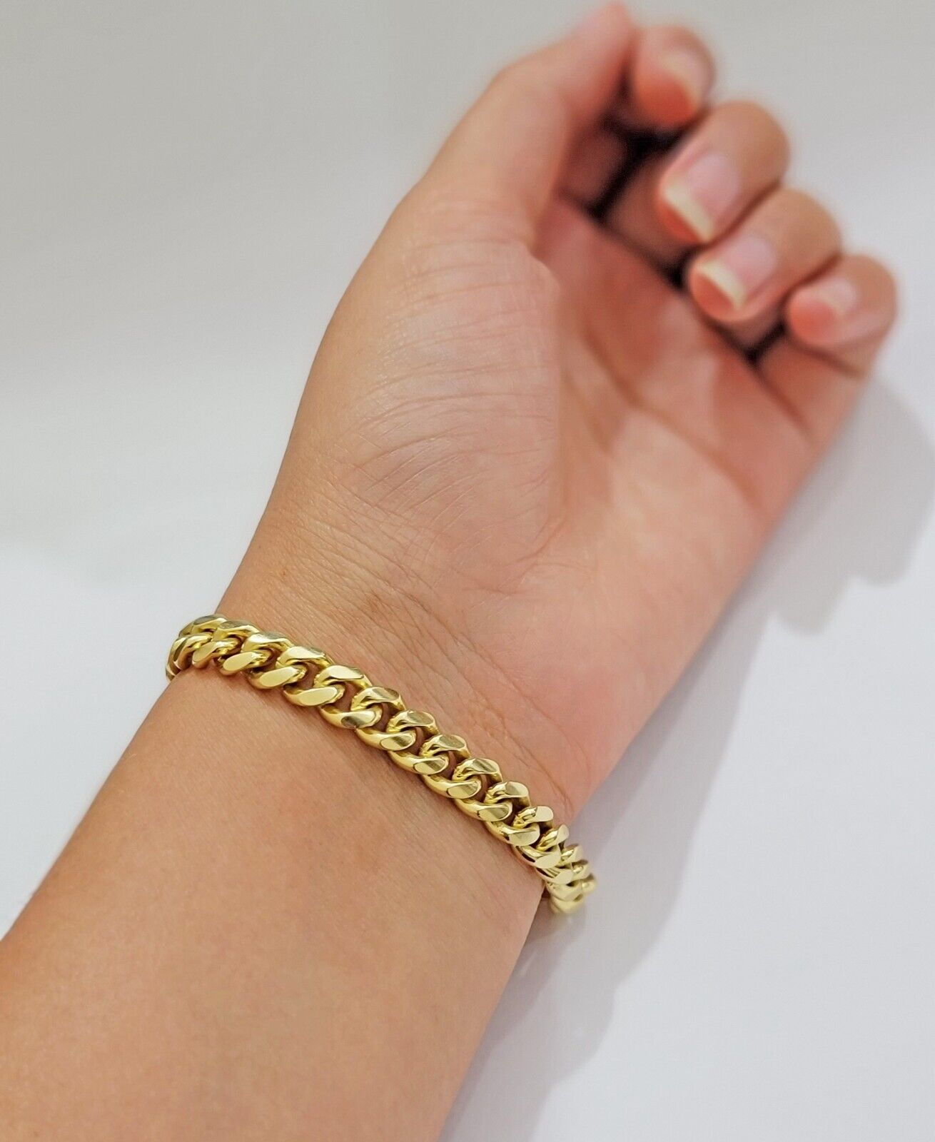 Solid 10k Gold Cuban Link Bracelet 8mm 8" Miami Cuben REAL 10kt Yellow Gold Mens - Reva Jeweler