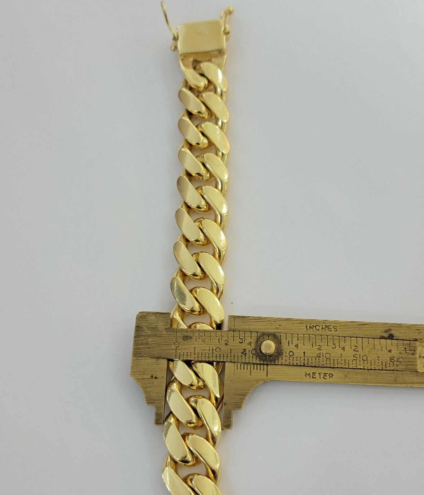 Solid 10k Gold Mens Bracelet Miami Cuban Link 8" 16mm10kt yellow gold THICK,REAL - Reva Jeweler