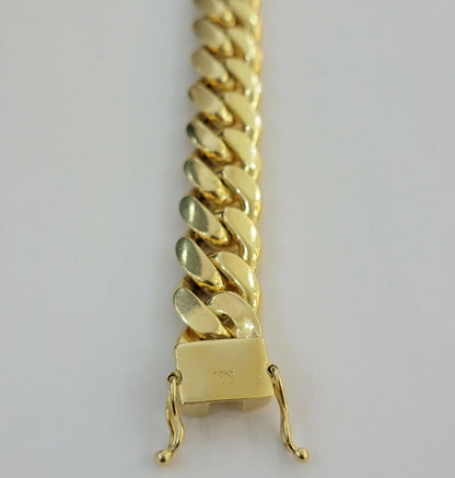 Solid 10k Gold Mens Bracelet Miami Cuban Link 8" 16mm10kt yellow gold THICK,REAL - Reva Jeweler
