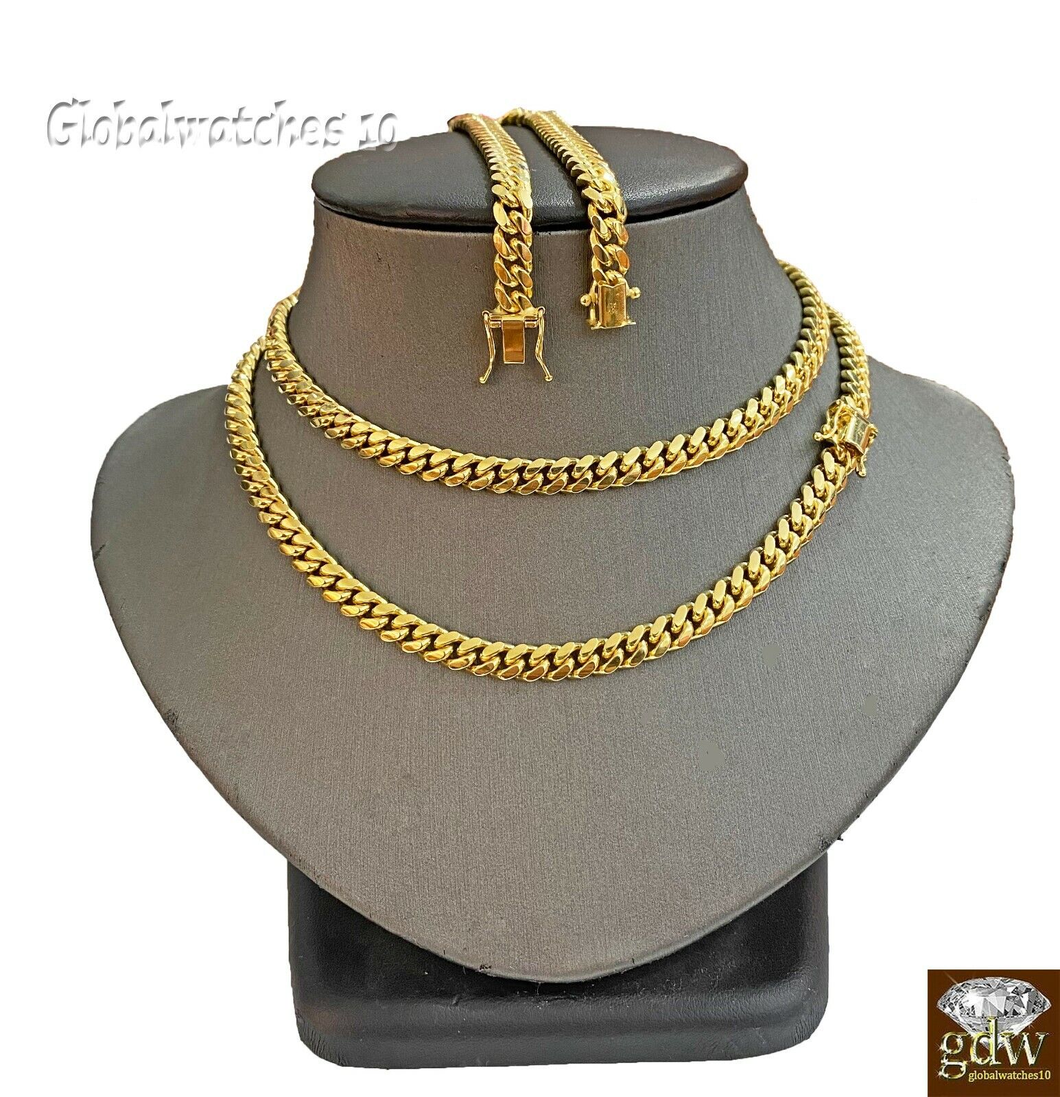 Solid 10k Gold Miami Cuban Chain Necklace 6mm 26" Box Lock Strong Link Heavy - Reva Jeweler