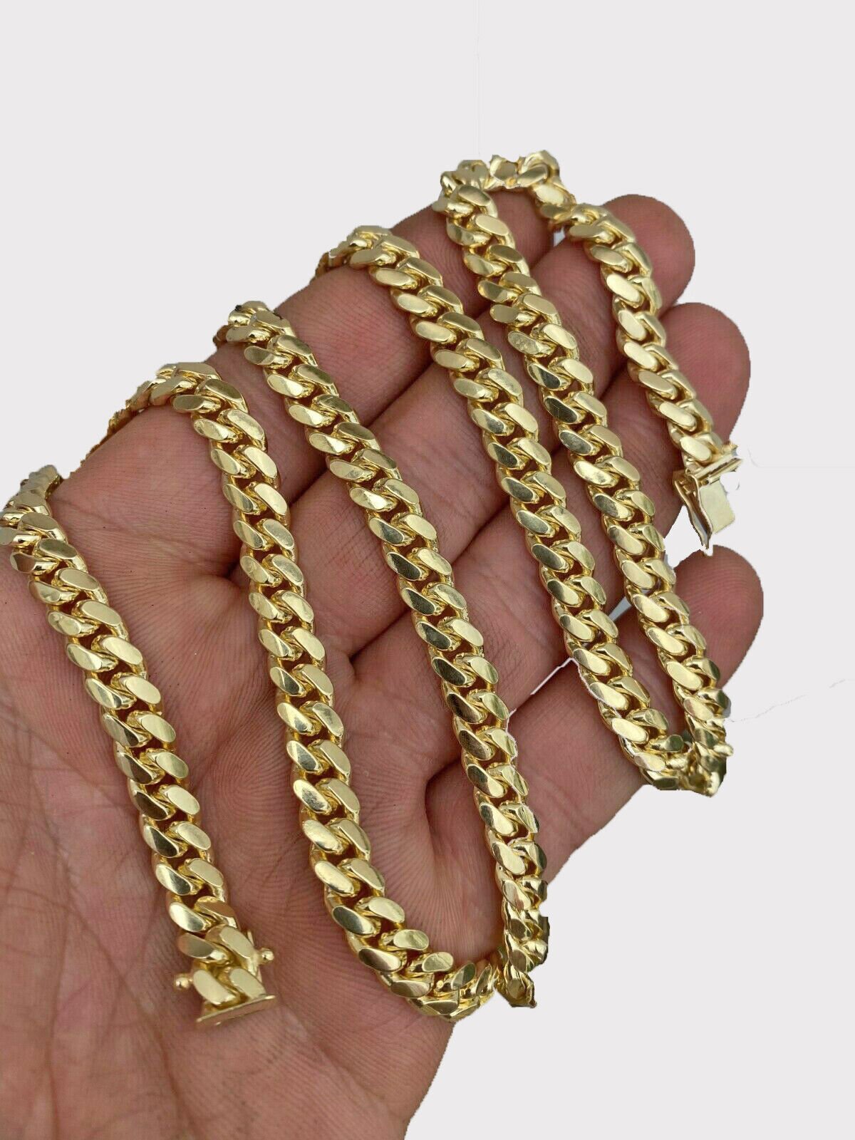 SOLID 10k Gold Miami Cuban link Chain Necklace 20" - 28" Mens REAL 10KT 4mm - 8mm - Reva Jeweler