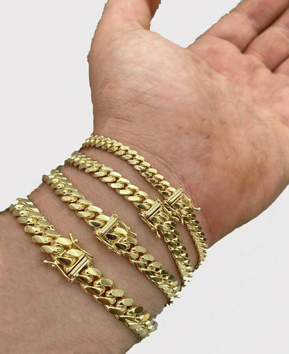 SOLID 10k Gold Miami Cuban link Chain Necklace 20" - 28" Mens REAL 10KT 4mm - 8mm - Reva Jeweler