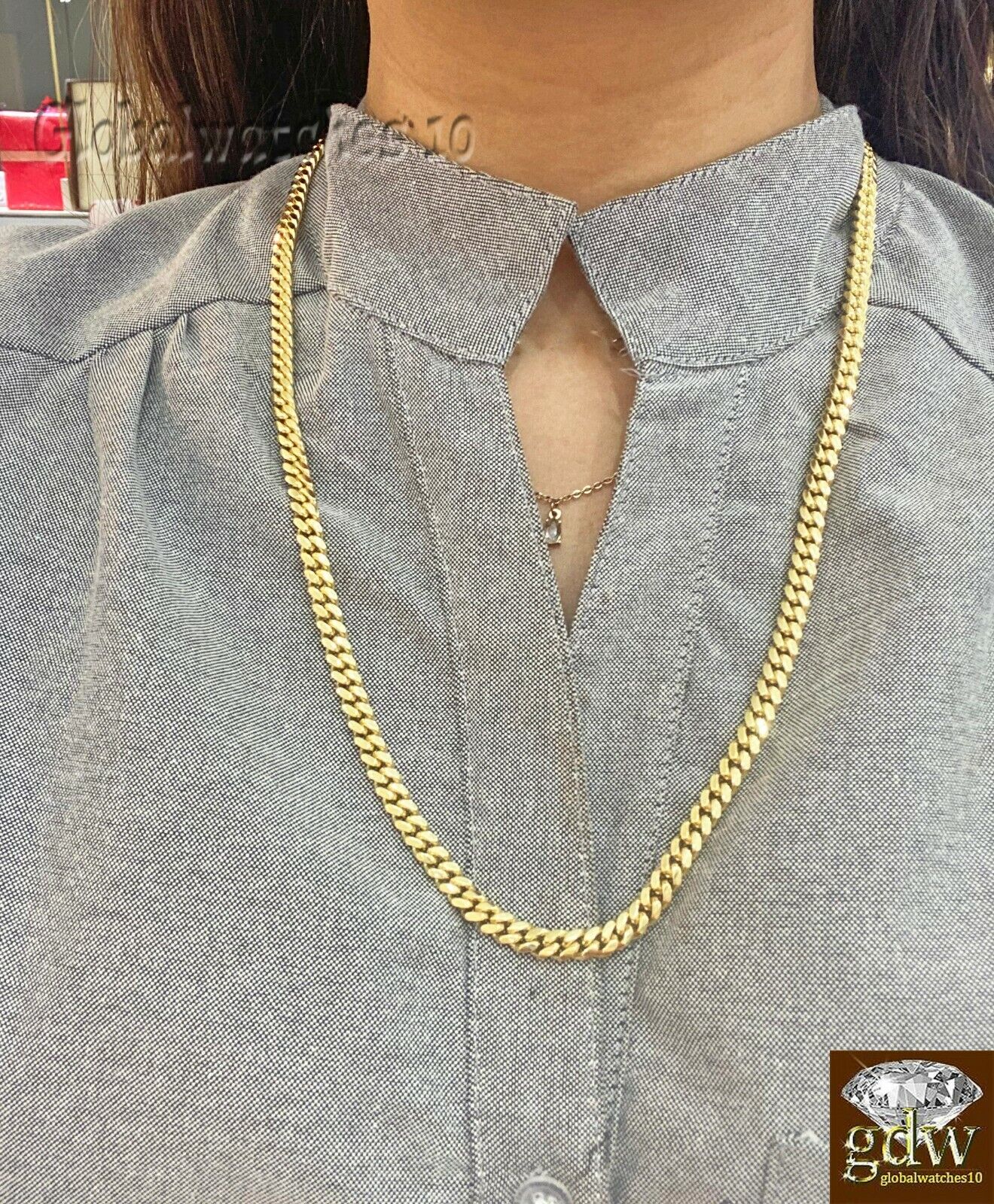Solid 10k Gold Miami Cuban Link Chain Necklace & Bracelet Set Box Lock Men Heavy - Reva Jeweler