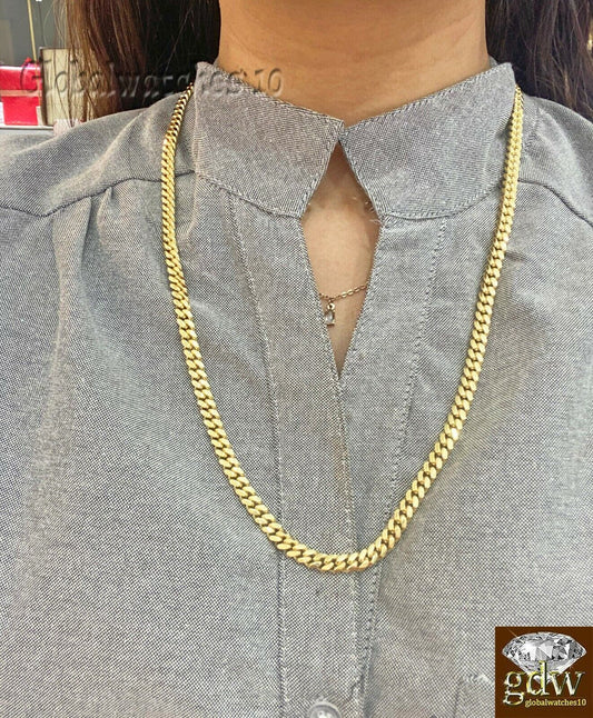 Solid 10k Gold Miami Cuban Link Chain Necklace & Bracelet Set Box Lock Men Heavy - Reva Jeweler