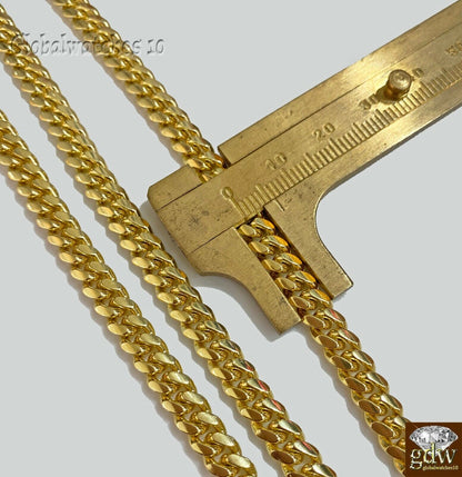 Solid 10k Gold Miami Cuban Link Chain Necklace & Bracelet Set Box Lock Men Heavy - Reva Jeweler