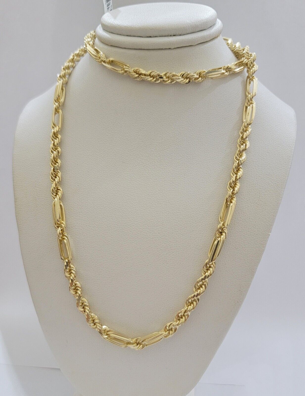 Solid 10k Gold Milano Rope Chain Necklace 20" 4.5mm Men's 10kt Yellow Gold, REAL - Reva Jeweler