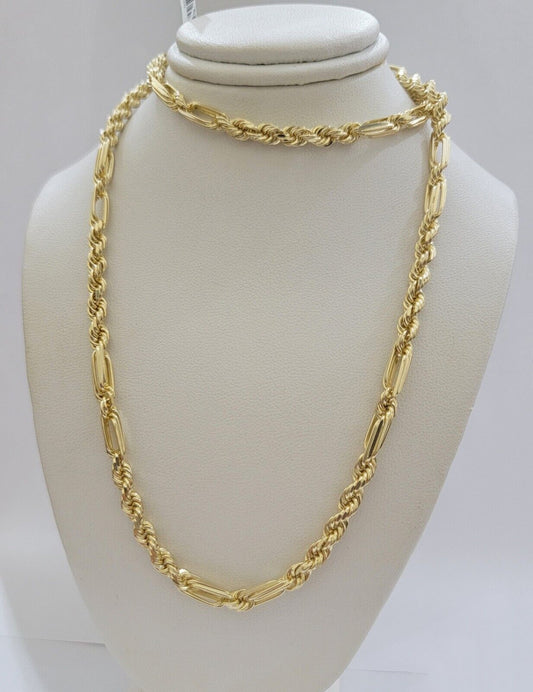 Solid 10k Gold Milano Rope Chain Necklace 20" 4.5mm Men's 10kt Yellow Gold, REAL - Reva Jeweler