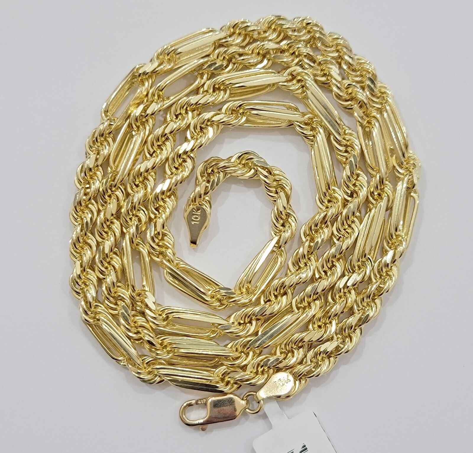Solid 10k Gold Milano Rope Chain Necklace 22" 4.5mm Men's 10kt Yellow Gold, REAL - Reva Jeweler