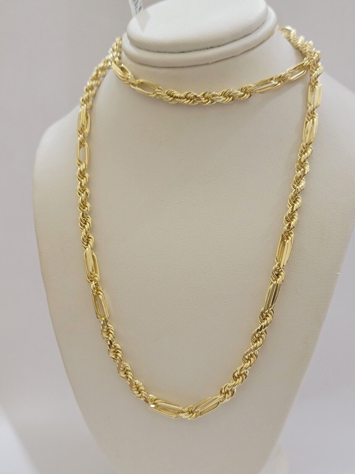 Solid 10k Gold Milano Rope Chain Necklace 26" 4.5mm Men's 10kt Yellow Gold, REAL - Reva Jeweler