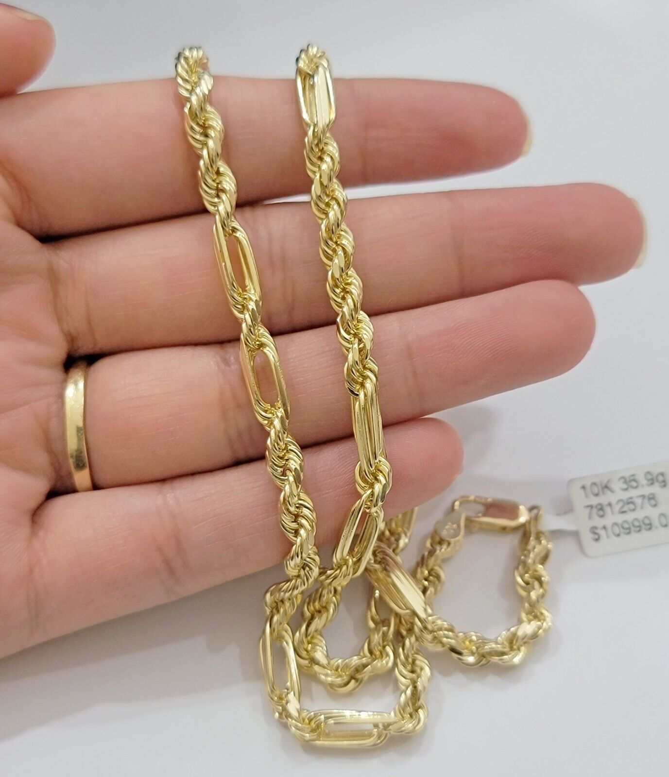 Solid 10k Gold Milano Rope Chain Necklace 28" 4.5mm Men's 10kt Yellow Gold, REAL - Reva Jeweler