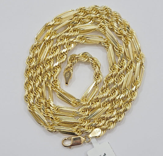 Solid 10k Gold Milano Rope Chain Necklace 28" 4.5mm Men's 10kt Yellow Gold, REAL - Reva Jeweler