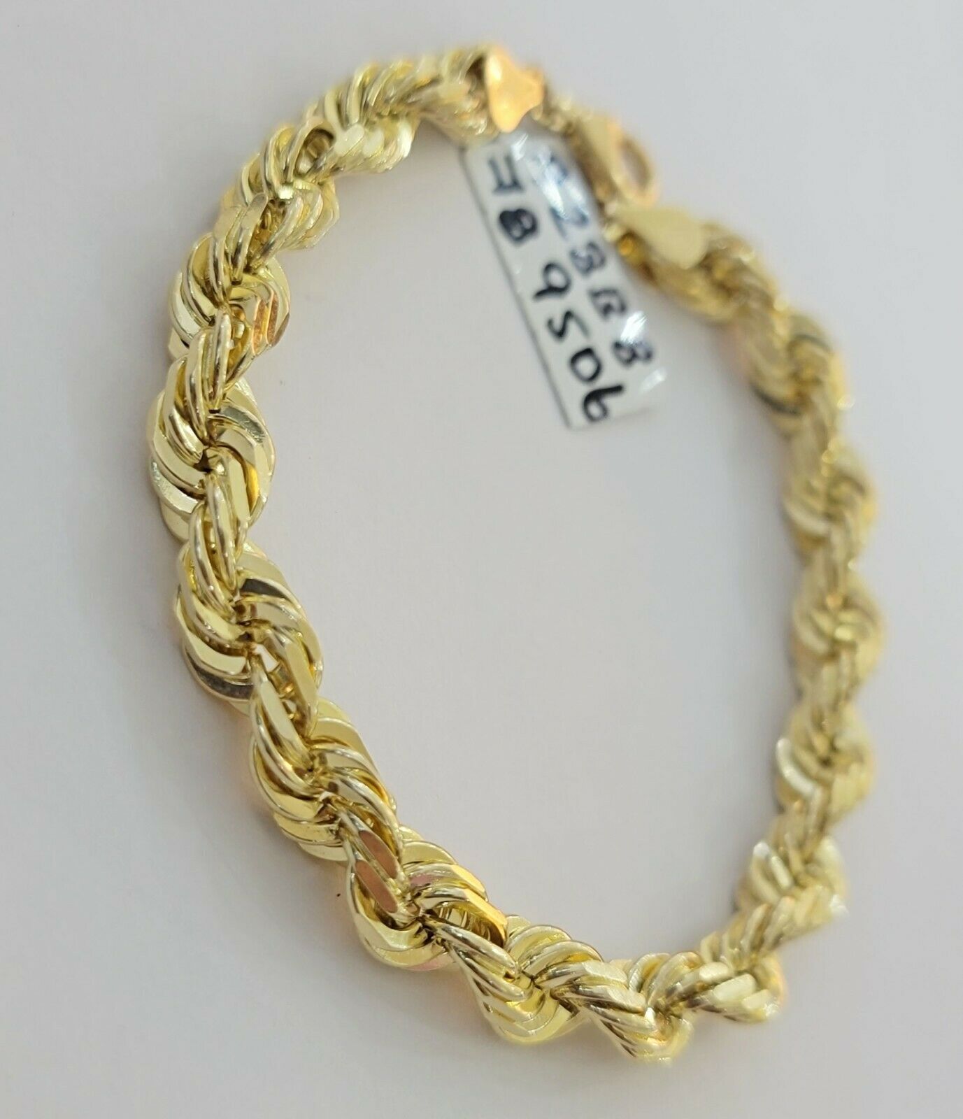 Solid 10k Real Gold Rope Bracelet 7mm 8" Inch 10kt Yellow Gold STRONG & HEAVY - Reva Jeweler