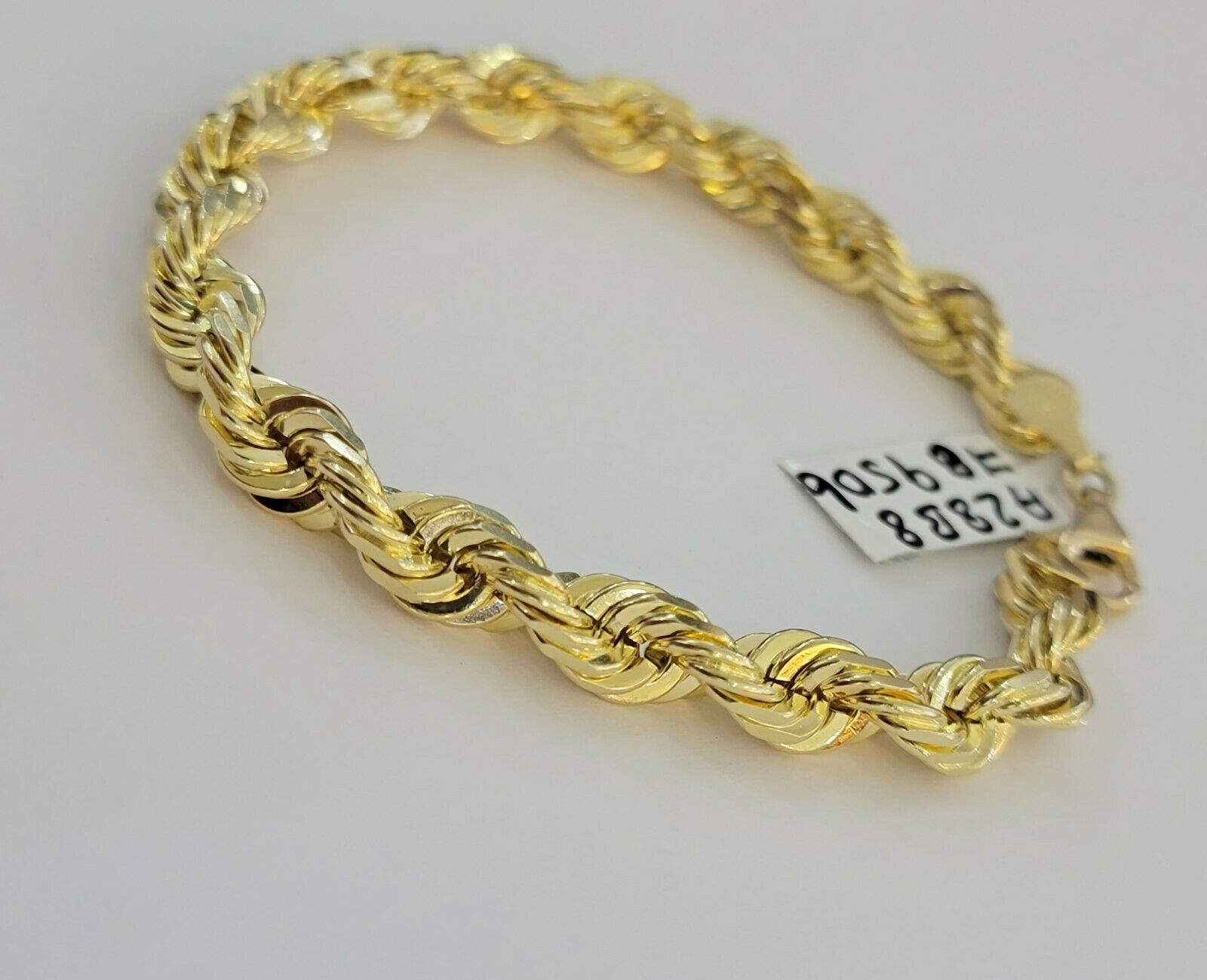 Solid 10k Real Gold Rope Bracelet 7mm 8" Inch 10kt Yellow Gold STRONG & HEAVY - Reva Jeweler