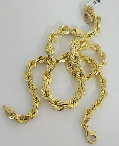 Solid 10k Real Gold Rope Bracelet 7mm 8" Inch 10kt Yellow Gold STRONG & HEAVY - Reva Jeweler