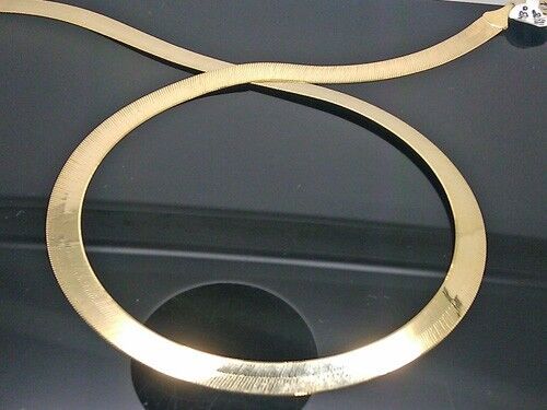 Solid 10k Yellow Gold 18" Inch 7mm Herringbone Necklace Chain Men Women Real 10k - Reva Jeweler