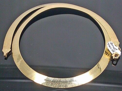 Solid 10k Yellow Gold 18" Inch 7mm Herringbone Necklace Chain Men Women Real 10k - Reva Jeweler