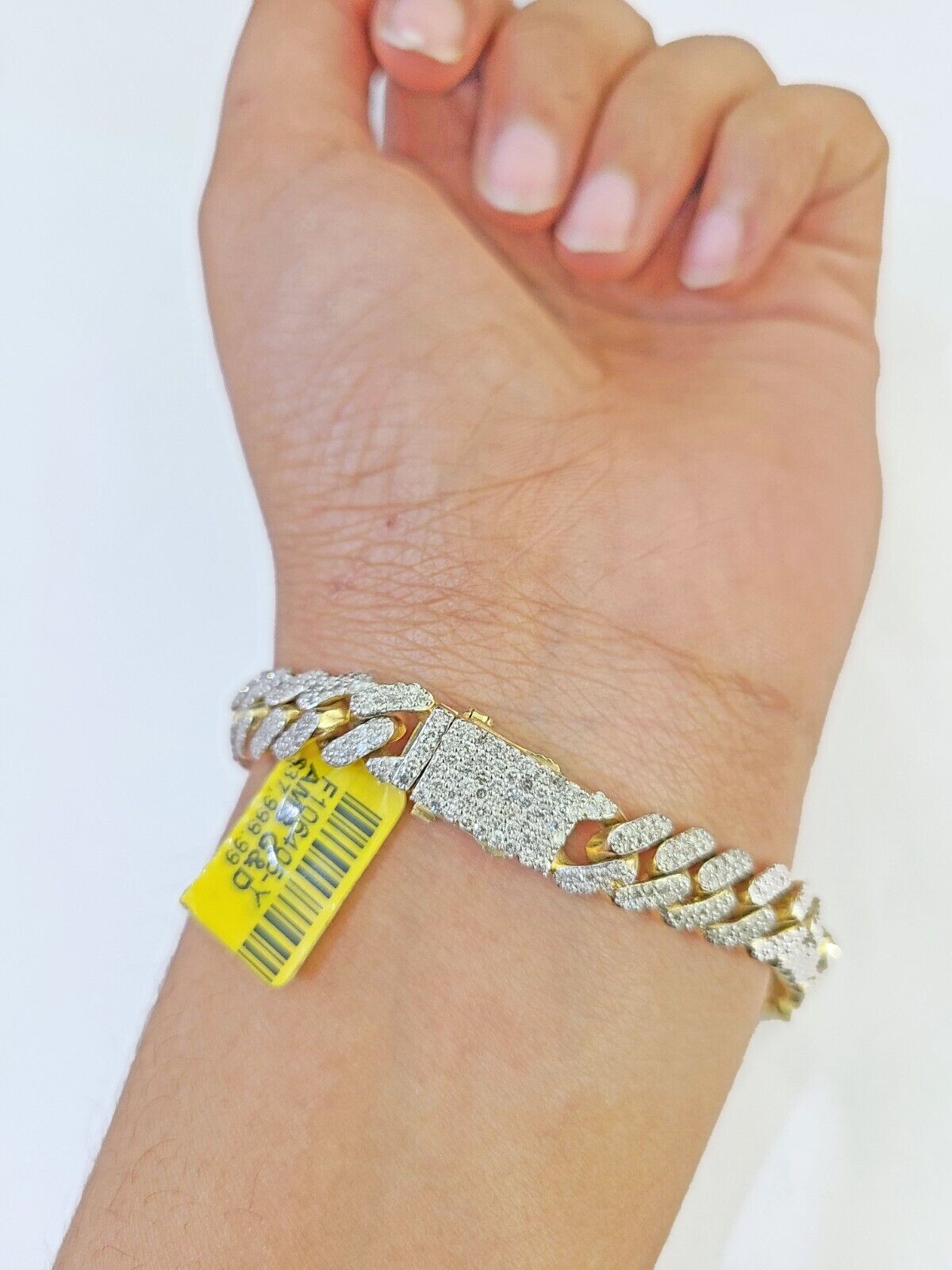 Solid 10k Yellow Gold Diamond Bracelet Miami Cuban Link 8.5 inch 8.5mm REAL - Reva Jeweler