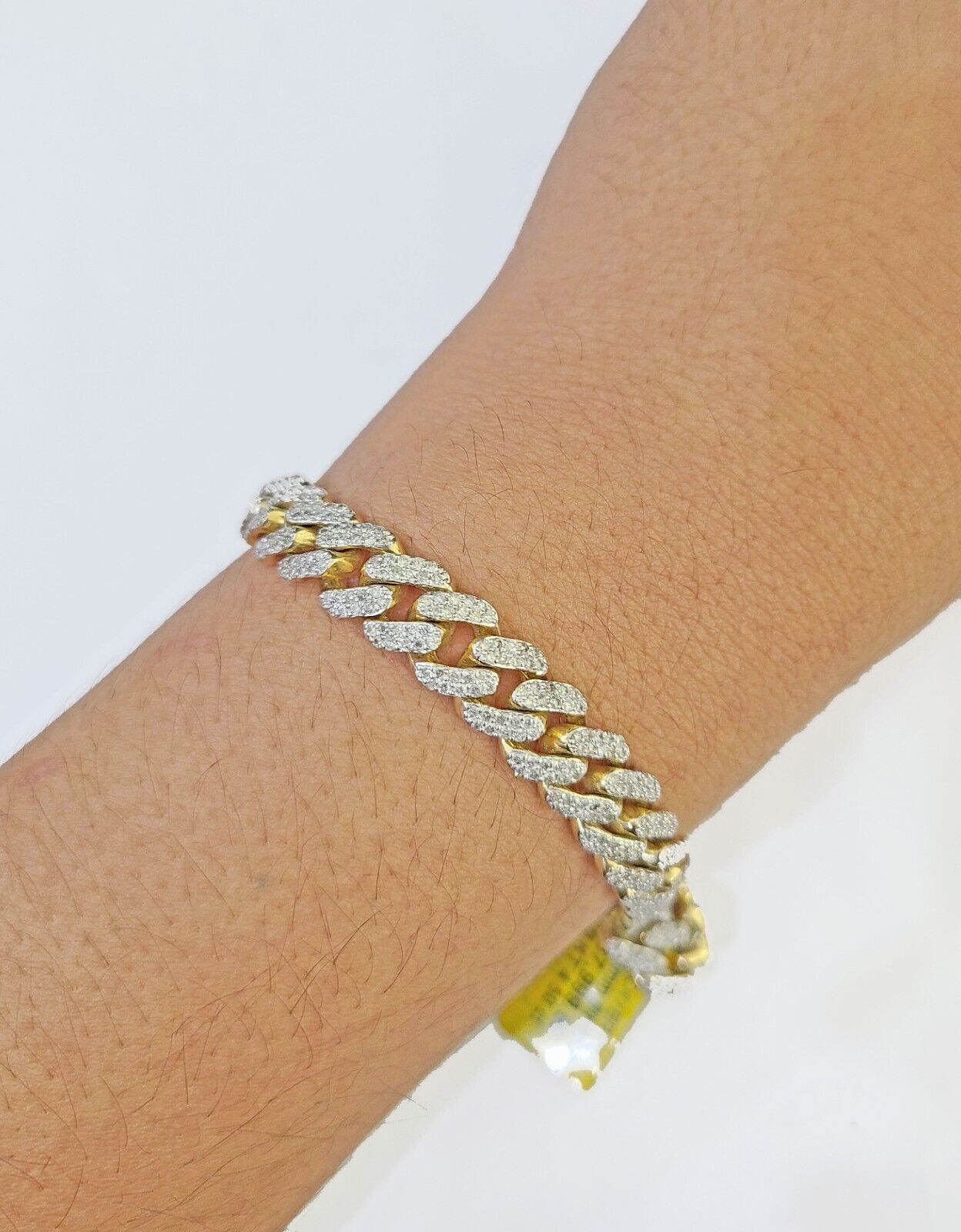 Solid 10k Yellow Gold Diamond Bracelet Miami Cuban Link 8.5 inch 8.5mm REAL - Reva Jeweler