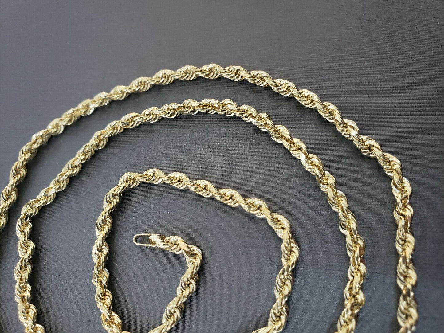 Solid 10K Yellow Gold Necklace 3mm 18" - 26 Chain Diamond Cuts Real 10 KT Strong - Reva Jeweler