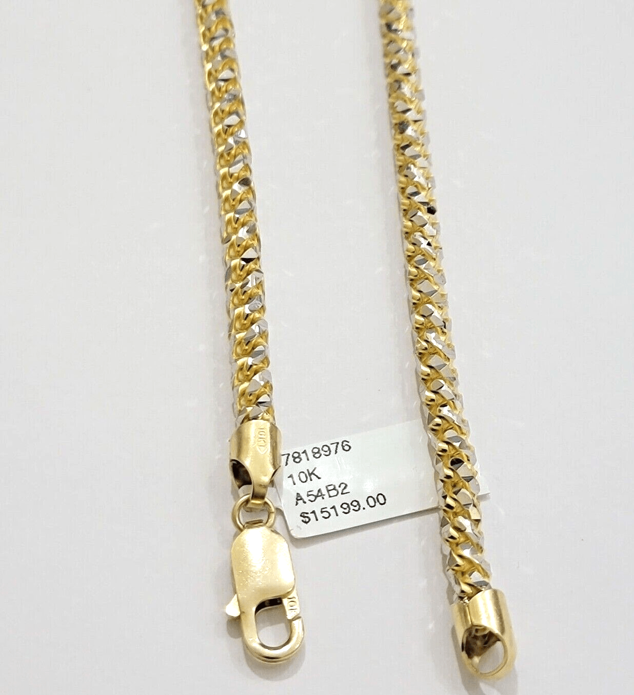 Solid 10k Yellow Gold Palm Box Chain Necklace Diamond cuts 4mm 26" Real 10KT - Reva Jeweler
